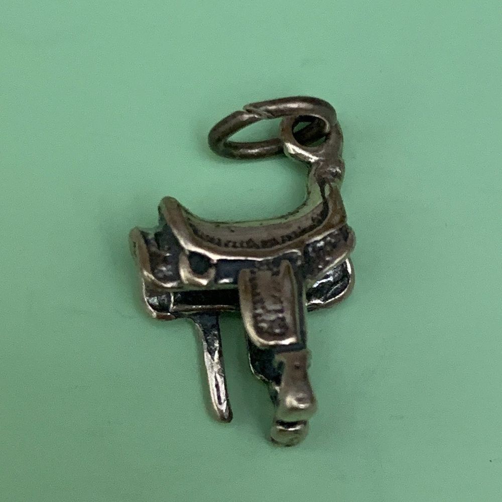Saddle Sterling Silver Jewelry Charm #western #horse saddle